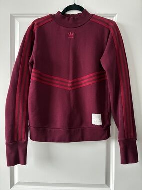 Adidas Originals Size M Adibreak High Neck Sweatshirt - Maroon